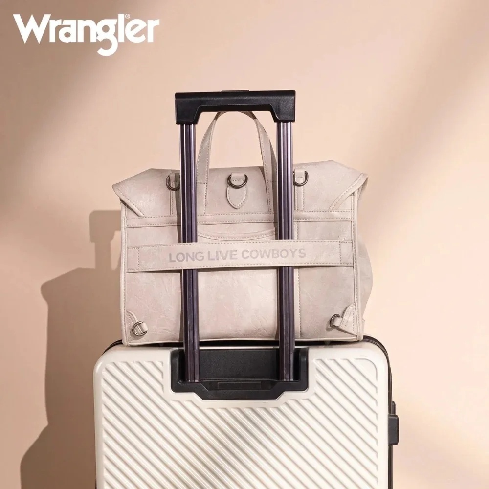 Wrangler Top Handle Carry Satchel/Laptop Bag/Backpack/Crossbody Beige